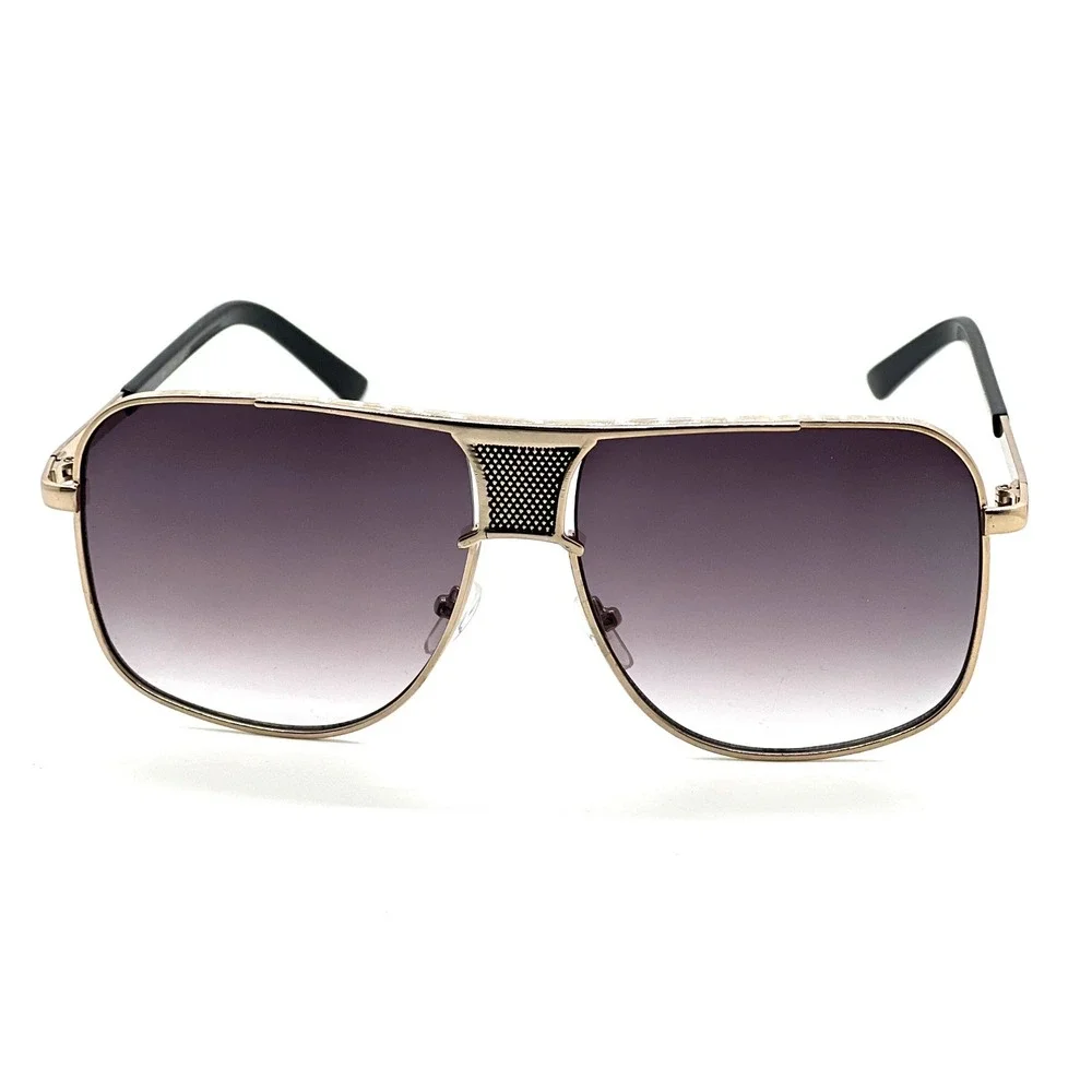 Retro Trendy Sunglasses Men Classic Vintage Square 70s Large Metal Shades Lentes